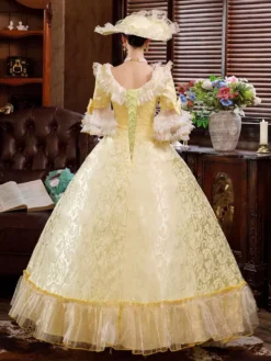 Prom Dress Victorian Dress Costume White Rococo Lace Long Flared Sleeves Tunic Ball Gown Retro Costumes With Bows Halloween -AYA Cosplay Shop 02733b67b2784d9d8db1d507bcba56de