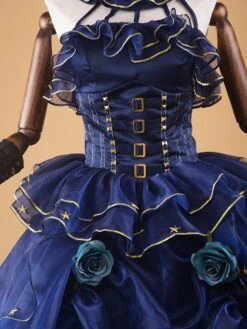 Dark Navy Retro Costume Vintage Ruffle Beaded Ball Gown Dress Costume -AYA Cosplay Shop 064571fa 282c 4da6 aa4d 9f195bbedb0e