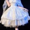 Sweet Lolita Dress White Polyester Short Sleeves Lace Up Ruffles Lace Bows Tea Party Lolita Dress -AYA Cosplay Shop 09bcc42d d738 4031 96ab 5a16481f2d8e