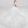 Illusion Neckline Flower Girl Dress With Long Train -AYA Cosplay Shop 0a3f259a 0217 44ef b83c 8aaa4c7593aa