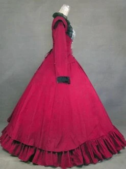 Prom Dress Victorian Dress Costume Long Sleeves Red Ball Gown Women's Ruffle Button Victorian Era Clothing Retro Clothing Costumes Carnival -AYA Cosplay Shop 0b8d2923881646eb9409d086f097b456