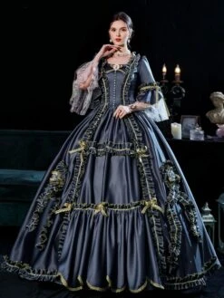 Prom Dress Black Gold Retro Costumes Dress For Women Marie Antoinette Costume Euro Style Party Prom Dress -AYA Cosplay Shop 0c1d89dd 8ddb 43c5 9f48 8e0d9066dfbd