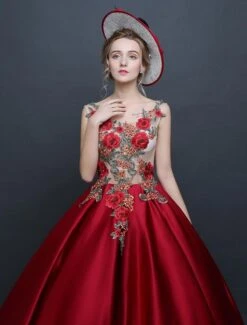 Prom Dress Victorian Dress Rococo Ball Gown Chic Satin Sleeveless Burgundy Princess Vintage Dress Halloween -AYA Cosplay Shop 0dabefeb dc61 49fb b421 fadd9a87aea7