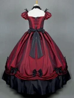 Prom Dress Red Short Sleeves Pleated Victorian Dress Costume -AYA Cosplay Shop 0f61db7f fea9 4cae bfeb 6a9f2a9b297a