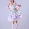 Lolitashow Exclusive Sweet Lolita Dress Chiffon Short Sleeves Spring Daily Casual Tea Party Bows Dress -AYA Cosplay Shop 0fc9e30f6b7e446f828eff21aaa05fc9