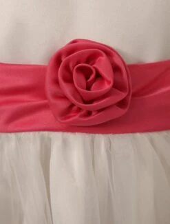 White Jewel Neck Tea-Length Flower Tulle Wedding Flower Girl Dress -AYA Cosplay Shop 105faa42 bfd1 4702 83ee cc9153c37cf6