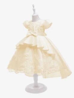 Kids Dress Princess Party Dress Flowers Bows Short Sleeves 5 Colors Flower Girl Dress -AYA Cosplay Shop 11d9c21d a347 4dce af18 1521f0a091c2