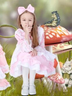 Parent-child Black Lolita OP Dress Lace Lolita One Piece Dresses -AYA Cosplay Shop 128c1f51 0c4e 47b0 a4e0 2f32e694f614