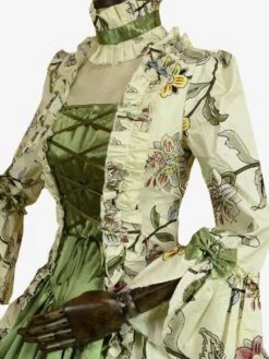 Victorian Dress Costume Prom Dress Green Retro Costumes Long Sleeves Square Neckline Ball Gown Floral Print Rococo Dress With Choker -AYA Cosplay Shop 13f1f46d 845e 413a 9503 83123dd493f5