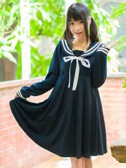 Lolita Sailor One Peice Dress Long Sleeve Spring Summer Dress -AYA Cosplay Shop 177f4244 414e 4226 9680 6ddeb2573ce1
