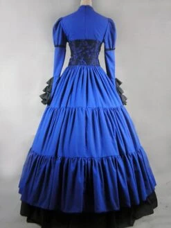 Victorian Dress Costume Prom Dress Black Satin Ruffle Long Sleeves Victorian Era Outfits Retro Costumes Halloween -AYA Cosplay Shop 188b8037 4889 42ee bb2f f29ce226d39e