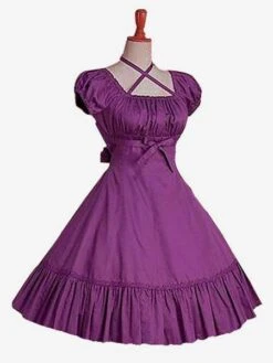 Sweet Lolita Dress OP Burgundy Short Sleeve Lolita One Piece Dress -AYA Cosplay Shop 19497774 d966 43f3 ba4f 73a5280b5198