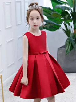 Satin Flower Girl Dress Toddlers Knee Length Dress Princess Sleeveless Pageant Dress -AYA Cosplay Shop 1c1faf61 0eb4 48f0 987b 6c7f9cfa570a