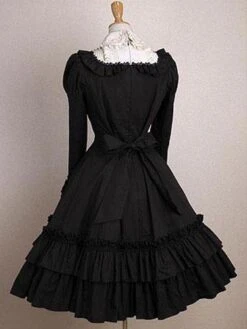 Gothic Lolita Dress OP Black Bows Ruffles Cotton Lolita One Piece Dress -AYA Cosplay Shop 1c32b2df 74c6 4e34 bbcf 1542bfba0658