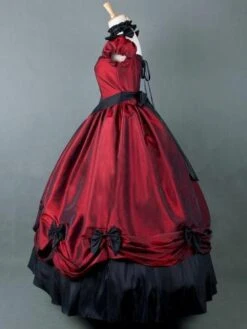 Prom Dress Red Short Sleeves Pleated Victorian Dress Costume -AYA Cosplay Shop 1dfbeee5 fb0f 4e24 a09a 12656a9bdd10