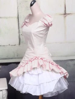 Lolitashow Classic Cotton Short Sleeves Ruffle Lolita Dress -AYA Cosplay Shop 1e018bb7 d707 4339 a253 fa7ec26ba962