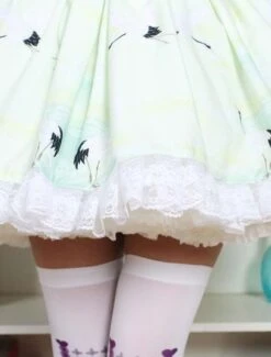 Lolitashow Sweet Lolita Dress In Light Green Printed Qi Lolita Suspender Skirt With White Lace Trim -AYA Cosplay Shop 1e9dd90c ef16 4d00 a123 920b1b75d3f1