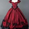 Prom Dress Red Short Sleeves Pleated Victorian Dress Costume -AYA Cosplay Shop 1f4016a7 5cfd 4ff7 9658 105b3839f35e