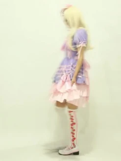 Lolitashow Sweet Purple Pink Lolita OP Dress Short Sleeves Layers Bows And Trim -AYA Cosplay Shop 20120906103825134pBIpIt