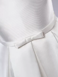 Satin Flower Girl Dress Toddlers Knee Length Dress Princess Sleeveless Pageant Dress -AYA Cosplay Shop 201608021617597842891