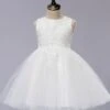 White Flower Girls Dress Princess Sleeveless Ball Gown Short Kids Pageant Dress -AYA Cosplay Shop 201608021618011463779