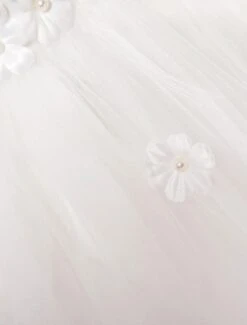 Flower Girl Dress White Toddler Pageant Tutu Dress With Lace Flower Applique -AYA Cosplay Shop 20160802162549422942