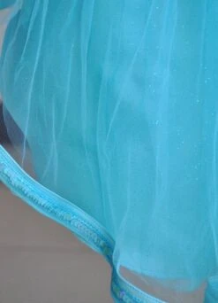 Toddler's Cinderella Dress High-low Blue Pageant Dress Ball Gown Princess Sequin Knee-length Dress -AYA Cosplay Shop 20160802162630995891