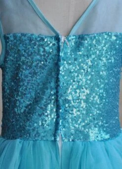 Toddler's Cinderella Dress High-low Blue Pageant Dress Ball Gown Princess Sequin Knee-length Dress -AYA Cosplay Shop 201608021626310514164