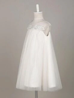 Flower Girl Dresses Boho Tulle Lace Illusion A Line Toddler's Dinner Swing Dress -AYA Cosplay Shop 201703091659424375749