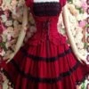 Gothic Lolita Dress JSK Cotton Lace Trim Pleated Red Lolita Jumper Skirt -AYA Cosplay Shop 201706281139413165583
