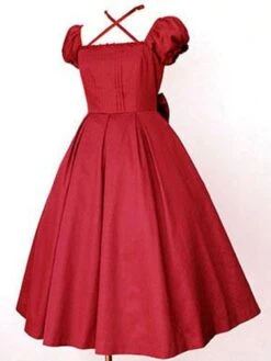 Classic Lolita Dress OP Dark Navy Short Sleeve Cotton Lolita One Piece Dress -AYA Cosplay Shop 201706281139420748057