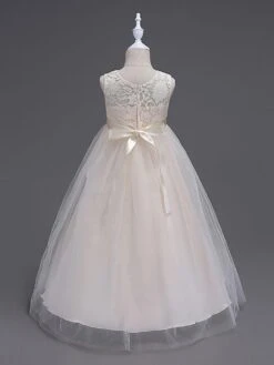 Flower Girl Dresses Princess Dark Navy Tutu Dress Sleeveless Lace Tulle Kids Pageant Dresses -AYA Cosplay Shop 201708251332126287541