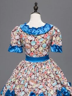 Prom Dress Victorian Dress Rococo Royal Lace Trim Ruffles Printed Long Vintage Party Dress Halloween -AYA Cosplay Shop 201708251744387142352