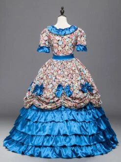 Prom Dress Victorian Dress Rococo Royal Lace Trim Ruffles Printed Long Vintage Party Dress Halloween -AYA Cosplay Shop 201708251744402455851