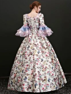 Victorian Dress Costume Prom Dress Rococo Vintage Victorian Era Outfits Illusion Blue Jacquard Retro Ball Gown Costumes Halloween -AYA Cosplay Shop 201709301544158271609