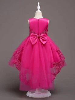 Flower Girl Dresses Baby Blue Lace Tulle Princess Tutu Embroidered Kids Ball Gown Dress -AYA Cosplay Shop 201712201120421085705