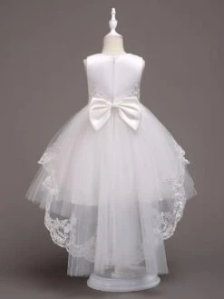 Flower Girl Dresses Baby Blue Lace Tulle Princess Tutu Embroidered Kids Ball Gown Dress -AYA Cosplay Shop 201712201120439199820