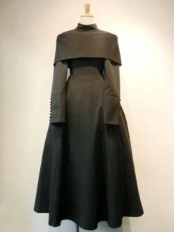 Gothic Lolita OP Dress Button Pleated Black Lolita One Piece Dress -AYA Cosplay Shop 20180706162650617697