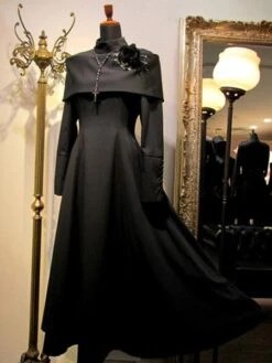 Gothic Lolita OP Dress Button Pleated Black Lolita One Piece Dress -AYA Cosplay Shop 201807061626526959160