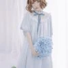 Sweet Lolita OP Dress Frill Bow Pleated Chiffon Lolita One Piece Dress -AYA Cosplay Shop 201808311510272647818