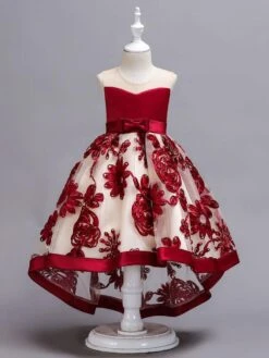 Flower Girl Dresses Lace High Low Kids Formal Dress Asymmetrical Little Girls Social Party Dress -AYA Cosplay Shop 201812241441583246253