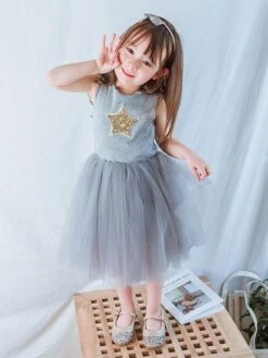 Flower Girl Dresses Tulle Star Tutu Dress Sleeveless Short Kids Formal Dress -AYA Cosplay Shop 20190313121036022821