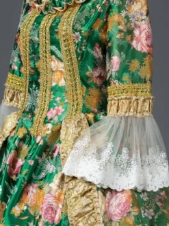 Victorian Dress Costume Prom Dress Green Retro Costumes Lace Bow Floral Print Rococo Dress Women Marie Antoinette Costume Halloween -AYA Cosplay Shop 201906121616022149135