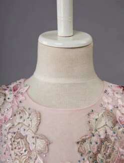 Wedding Flower Girl Dress Formal Lace Floral Tulle Knee Length Dresses For Kids -AYA Cosplay Shop 201906191623207002495