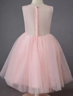 Wedding Flower Girl Dress Formal Lace Floral Tulle Knee Length Dresses For Kids -AYA Cosplay Shop 201906191623219471117