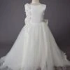 Wedding Flower Girl Dress Kids Formal Party Dresses Lace Floor Length Princess Dress With Bow -AYA Cosplay Shop 201906191623272842909