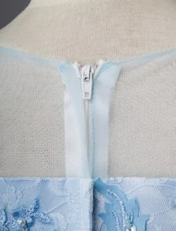 Wedding Flower Girl Dress Kids Formal Party Dresses Baby Blue Lace Tulle Knee Length Butterfly Princess -AYA Cosplay Shop 201906191623309644418