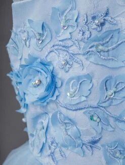Wedding Flower Girl Dress Kids Formal Party Dresses Baby Blue Lace Tulle Knee Length Butterfly Princess -AYA Cosplay Shop 201906191623317107258