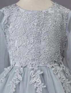 Wedding Flower Girl Dress Lace Sleeveless Floor Length Princess Kids Formal Party Dresses -AYA Cosplay Shop 20190619162335017138