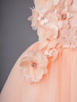 Wedding Flower Girl Dress Lace Tulle Sleeveless Princess Kids Dinner Party Dresses -AYA Cosplay Shop 201906191623381983337